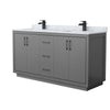 Custom image for Dark Gray with Matte Black Trim / White Carrara Marble / No Mirror