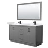 Custom image for Dark Gray with Matte Black Trim / White Cultured Marble / 58