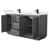 Custom image for Dark Gray with Matte Black Trim / White Cultured Marble / No Mirror