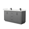 Custom image for Dark Gray with Matte Black Trim / White Quartz / No Mirror