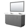 Custom image for Dark Gray with Brushed Nickel Trim / Carrara Cultured Marble / 58