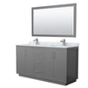 Custom image for Dark Gray with Brushed Nickel Trim / White Carrara Marble / 58