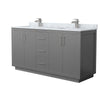 Custom image for Dark Gray with Brushed Nickel Trim / White Carrara Marble / No Mirror