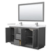 Custom image for Dark Gray with Brushed Nickel Trim / White Cultured Marble / 58