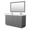 Custom image for Dark Gray with Brushed Nickel Trim / White Cultured Marble / 58