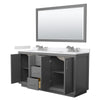 Custom image for Dark Gray with Brushed Nickel Trim / White Cultured Marble / 58