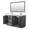 Custom image for Dark Gray with Brushed Nickel Trim / White Quartz / 58