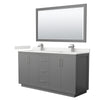 Custom image for Dark Gray with Brushed Nickel Trim / White Quartz / 58