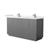Custom image for Dark Gray with Brushed Nickel Trim / White Quartz / No Mirror
