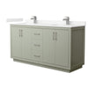 Custom image for Light Green with Brushed Nickel Trim / Carrara Cultured Marble / No Mirror