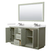 Custom image for Light Green with Brushed Nickel Trim / Carrara Cultured Marble / 58