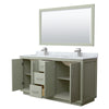 Custom image for Light Green with Brushed Nickel Trim / White Carrara Marble / 58