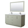 Custom image for Light Green with Brushed Nickel Trim / White Carrara Marble / 58