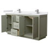 Custom image for Light Green with Brushed Nickel Trim / White Cultured Marble / No Mirror