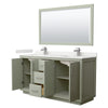 Custom image for Light Green with Brushed Nickel Trim / White Quartz / 58