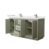 Custom image for Light Green with Brushed Nickel Trim / White Quartz / No Mirror