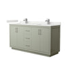 Custom image for Light Green with Brushed Nickel Trim / White Quartz / No Mirror