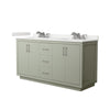 Custom image for Light Green with Brushed Nickel Trim / White Quartz / No Mirror