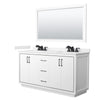 Custom image for White with Matte Black Trim / Carrara Cultured Marble / 58