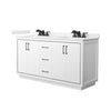 Custom image for White with Matte Black Trim / Carrara Cultured Marble / No Mirror