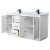Custom image for White with Matte Black Trim / White Carrara Marble / No Mirror