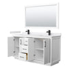 Custom image for White with Matte Black Trim / White Cultured Marble / 58