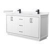Custom image for White with Matte Black Trim / White Cultured Marble / No Mirror