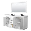 Custom image for White with Matte Black Trim / White Cultured Marble / 58