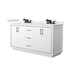 Custom image for White with Matte Black Trim / White Cultured Marble / No Mirror