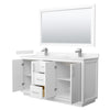Custom image for White with Brushed Nickel Trim / Carrara Cultured Marble / 58