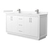 Custom image for White with Brushed Nickel Trim / Carrara Cultured Marble / No Mirror
