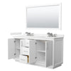 Custom image for White with Brushed Nickel Trim / Carrara Cultured Marble / 58