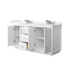 Custom image for White with Brushed Nickel Trim / Carrara Cultured Marble / No Mirror