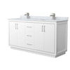 Custom image for White with Brushed Nickel Trim / White Carrara Marble / No Mirror