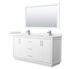 Custom image for White with Brushed Nickel Trim / White Cultured Marble / 58