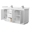 Custom image for White with Brushed Nickel Trim / White Cultured Marble / No Mirror