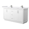 Custom image for White with Brushed Nickel Trim / White Cultured Marble / No Mirror