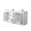 Custom image for White with Brushed Nickel Trim / White Quartz / No Mirror