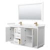 Custom image for White with Satin Bronze Trim / Carrara Cultured Marble / 58