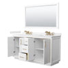 Custom image for White with Satin Bronze Trim / Carrara Cultured Marble / 58