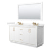 Custom image for White with Satin Bronze Trim / Carrara Cultured Marble / 58