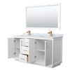 Custom image for White with Satin Bronze Trim / White Carrara Marble / 58