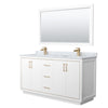 Custom image for White with Satin Bronze Trim / White Carrara Marble / 58