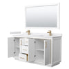 Custom image for White with Satin Bronze Trim / White Cultured Marble / 58