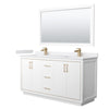 Custom image for White with Satin Bronze Trim / White Cultured Marble / 58