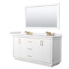 Custom image for White with Satin Bronze Trim / White Cultured Marble / 58