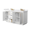 Custom image for White with Satin Bronze Trim / White Cultured Marble / No Mirror