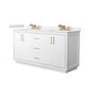Custom image for White with Satin Bronze Trim / White Cultured Marble / No Mirror