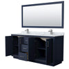 Custom image for Dark Blue with Brushed Nickel Trim / White Carrara Marble / 70