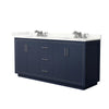 Custom image for Dark Blue with Brushed Nickel Trim / Giotto Quartz / No Mirror